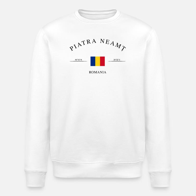 Piatra Neamț Roumanie – Souvenir de vacances - Sweat bio ROLLER Stanley/Stella Unisexe - blanc