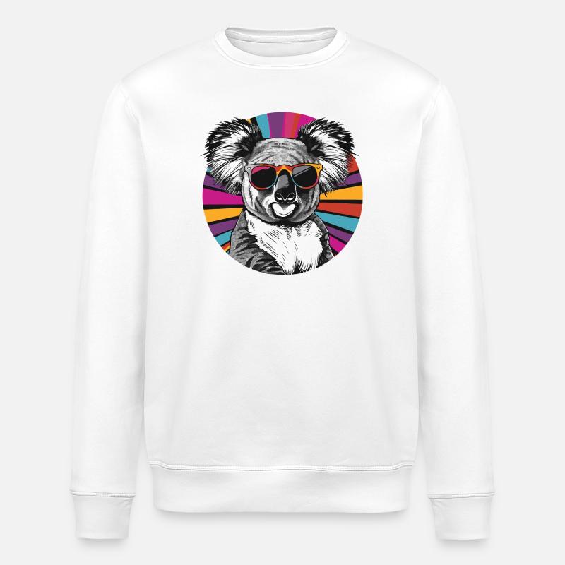 Koala Comic - Stanley/Stella Unisex Bio-Sweatshirt ROLLER - Weiß