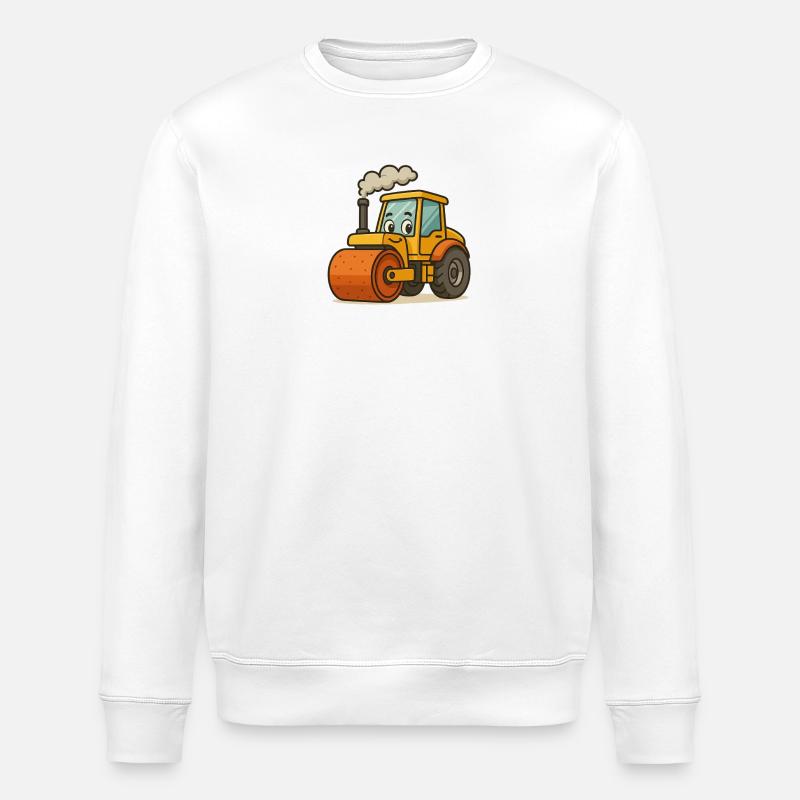 Classic excavator with steam engine - Stanley/Stella ROLLER Unisex Organic Sweatshirt - white