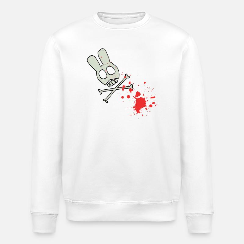 Schädelskelett mit Blutspritzern - Stanley/Stella Unisex Bio-Sweatshirt ROLLER - Weiß
