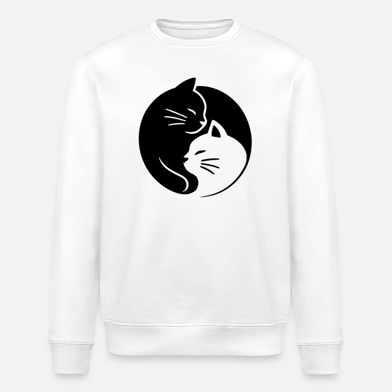 Ying Yang Cats - Stanley/Stella Unisex Bio-Sweatshirt ROLLER - Weiß