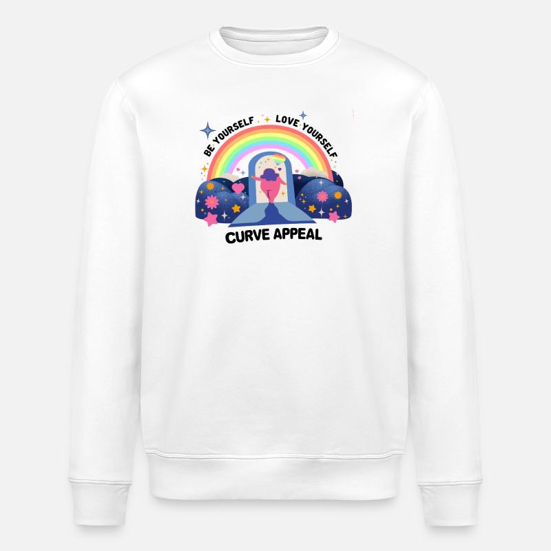 Rainbow Graphics Pride and Acceptance – Love - Stanley/Stella ROLLER Unisex Organic Sweatshirt - white