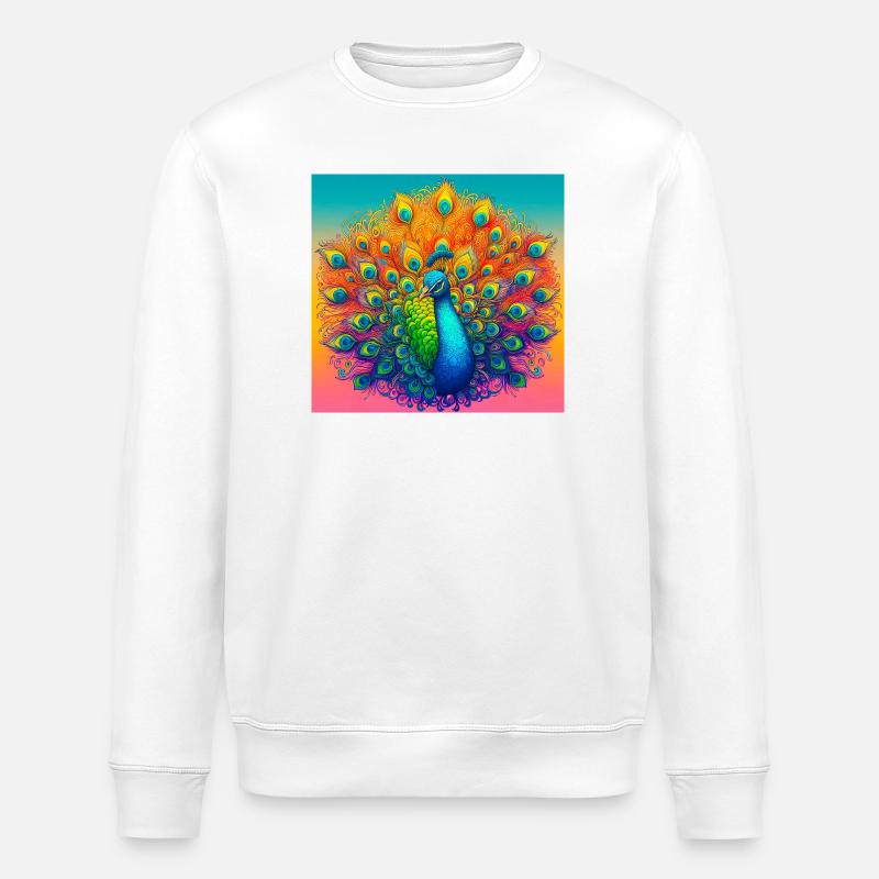 peacock - Stanley/Stella ROLLER Unisex Organic Sweatshirt - white