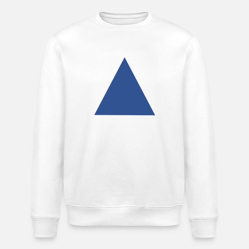 Motif abstrait de triangle bleu - Sweat bio ROLLER Stanley/Stella Unisexe - blanc