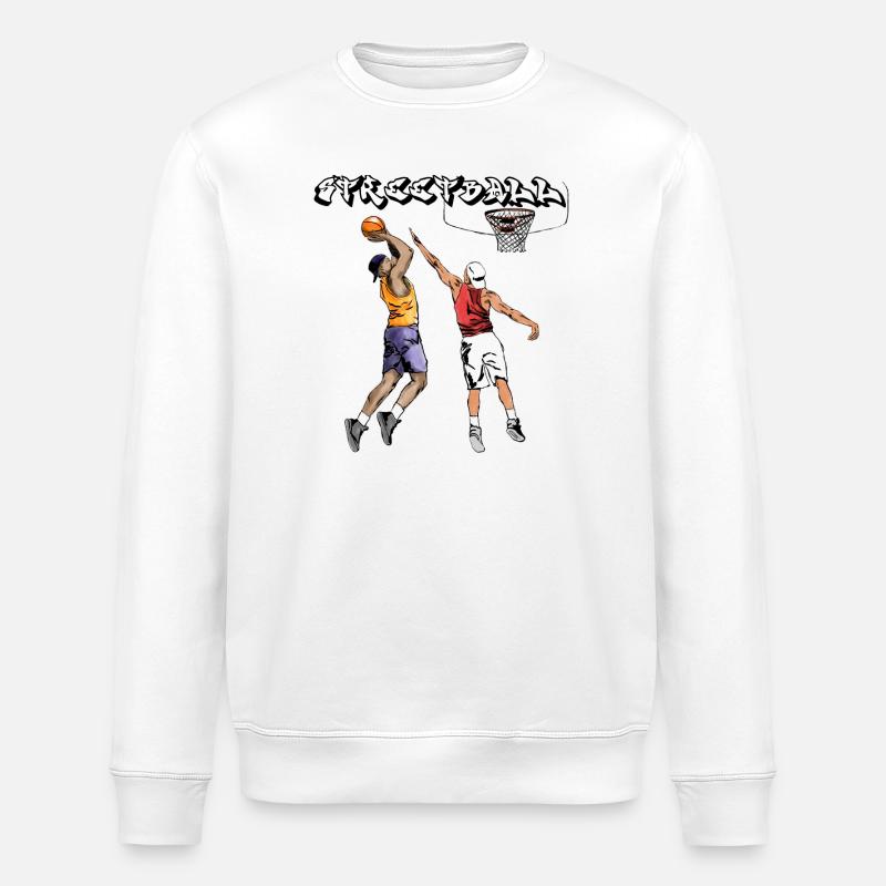 Basketball Kampfgeist Illustration - Stanley/Stella Unisex Bio-Sweatshirt ROLLER - Weiß