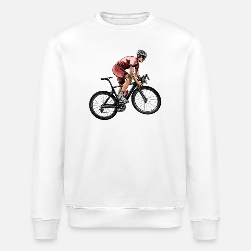 Dynamic cyclist in competition - Stanley/Stella ROLLER Unisex Organic Sweatshirt - white