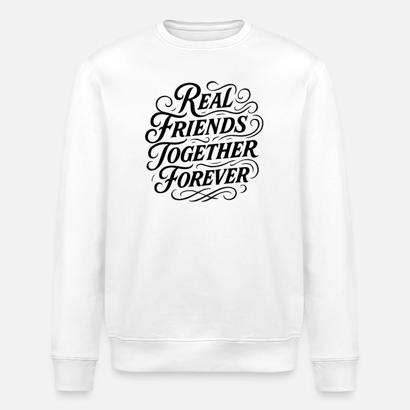 Echte Freunde Für Immer Freundschaft - Stanley/Stella Unisex Bio-Sweatshirt ROLLER - Weiß