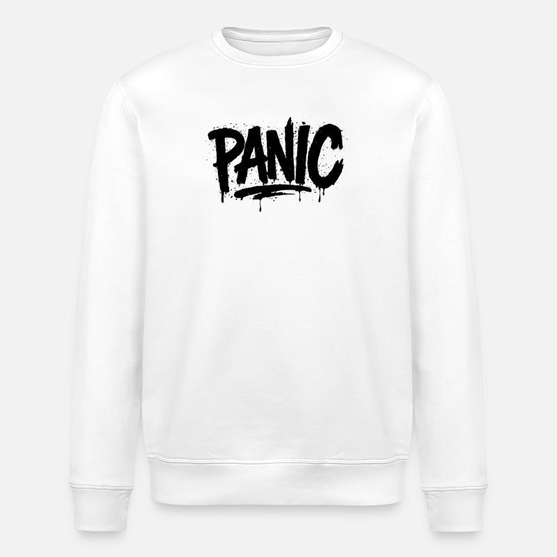 Police expressive graffiti « Panic » - Sweat bio ROLLER Stanley/Stella Unisexe - blanc