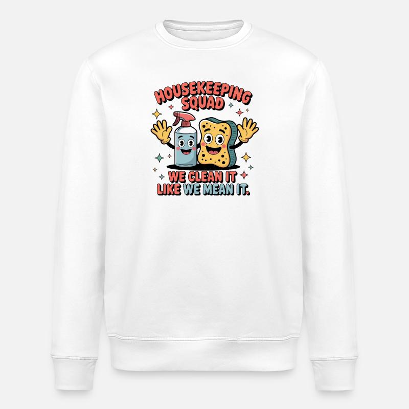 Lustiges Putzen Design - Stanley/Stella Unisex Bio-Sweatshirt ROLLER - Weiß
