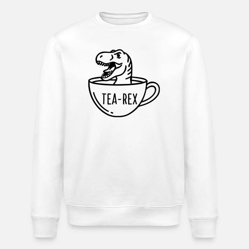 Klare Dinosaurier-Silhouette - Stanley/Stella Unisex Bio-Sweatshirt ROLLER - Weiß