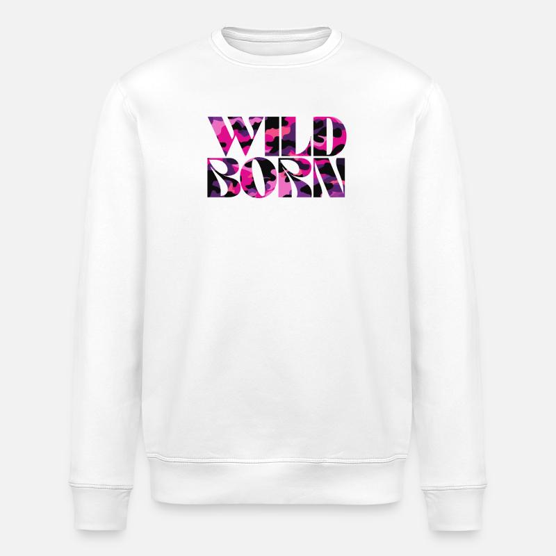 Camouflage Pink World Message Design - Sweat bio ROLLER Stanley/Stella Unisexe - blanc