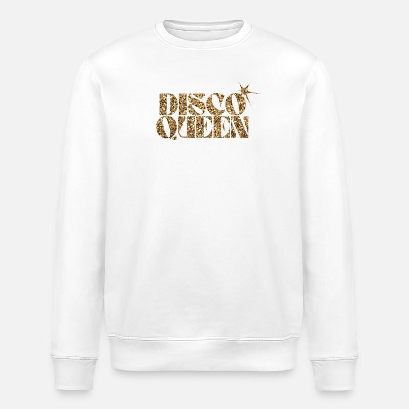 Disco Queen Glitzer Text Design - Stanley/Stella Unisex Bio-Sweatshirt ROLLER - Weiß