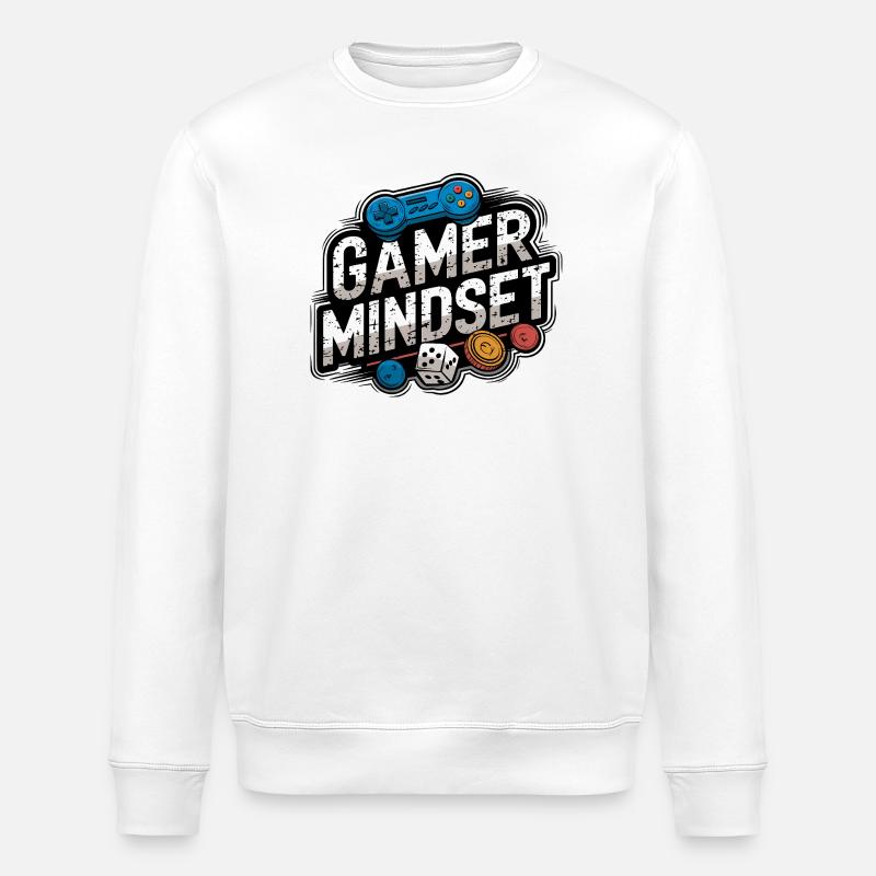 Gamer Mindset Retro Gaming Design - Stanley/Stella Unisex Bio-Sweatshirt ROLLER - Weiß
