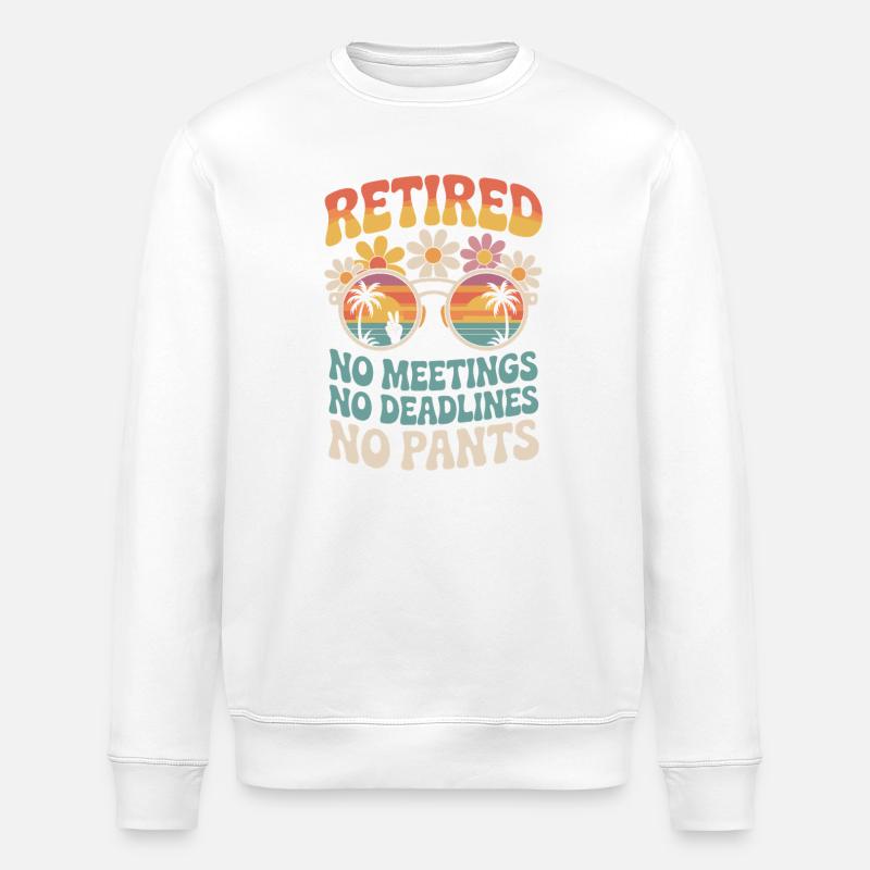 Retired Rentner Lustiger Spruch - Stanley/Stella Unisex Bio-Sweatshirt ROLLER - Weiß