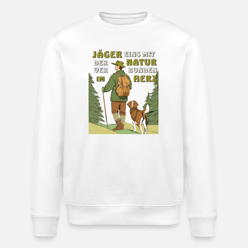 JÄGER NATUR IM HERZ - Stanley/Stella Unisex Bio-Sweatshirt ROLLER - Weiß