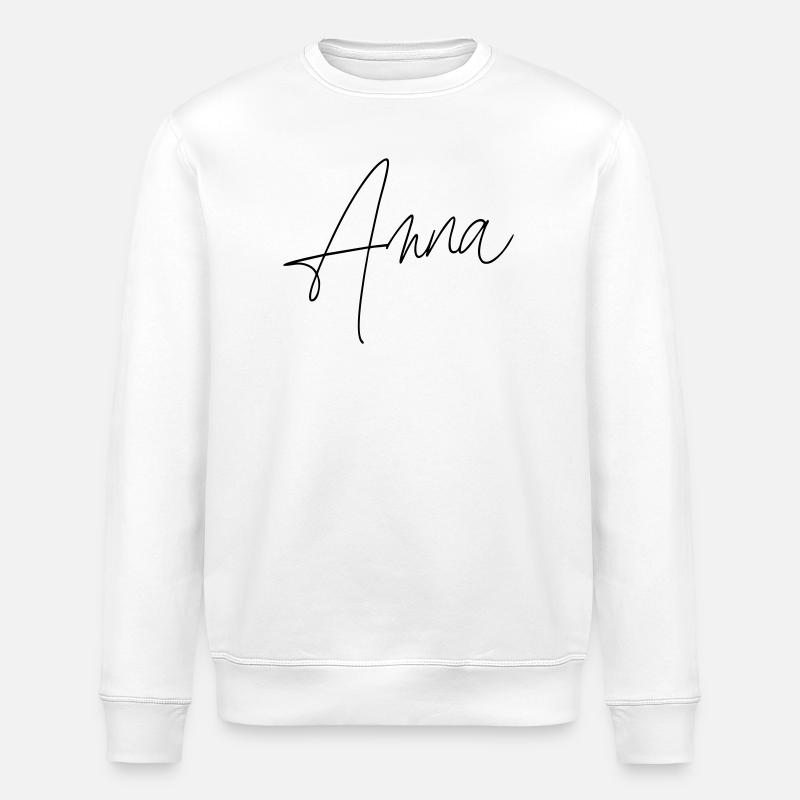 Anna / Handwriting Design - Stanley/Stella ROLLER Unisex Organic Sweatshirt - white