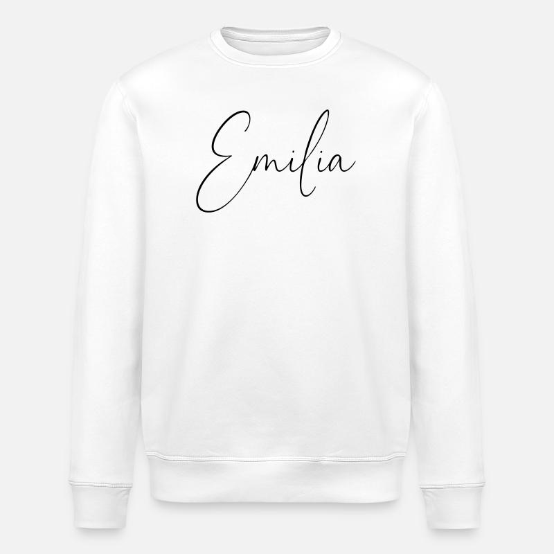 Emilia / Handwriting Design Personalized - Stanley/Stella ROLLER Unisex Organic Sweatshirt - white