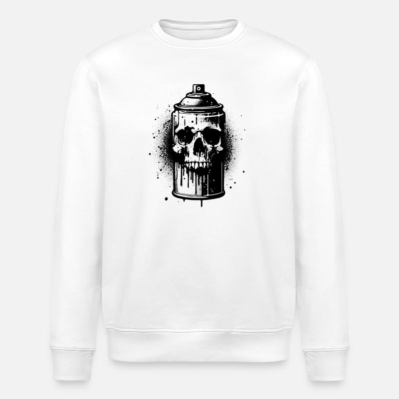 skull_spray - Sweat bio ROLLER Stanley/Stella Unisexe - blanc