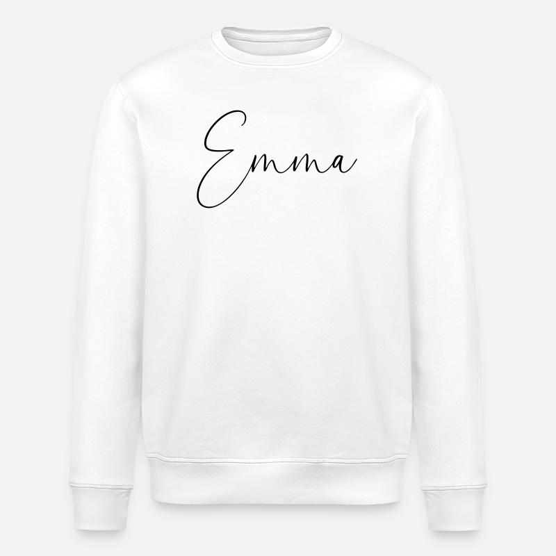 Emma / Handwriting Personalized Design - Stanley/Stella ROLLER Unisex Organic Sweatshirt - white