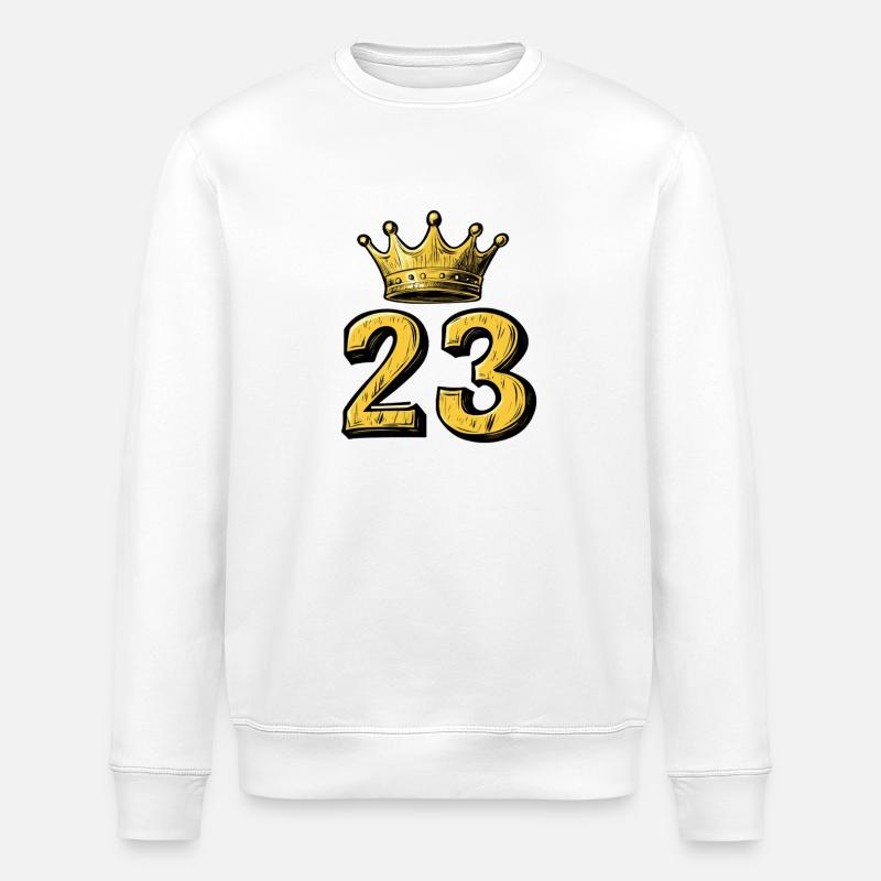 23 Zahl Krone - Stanley/Stella Unisex Bio-Sweatshirt ROLLER - Weiß