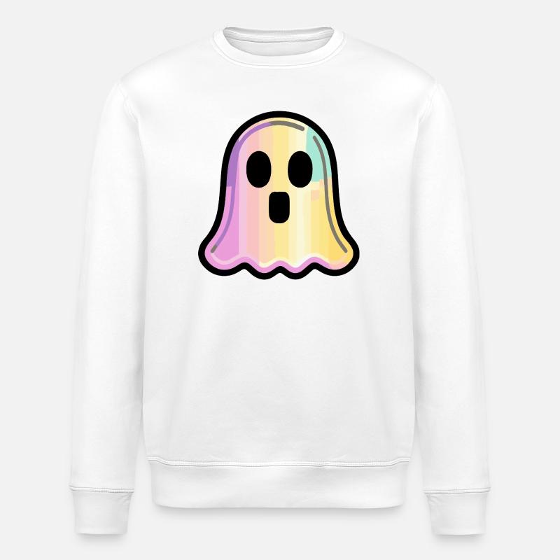 Ghost Halloween Comic Cute - Stanley/Stella ROLLER Unisex Organic Sweatshirt - white