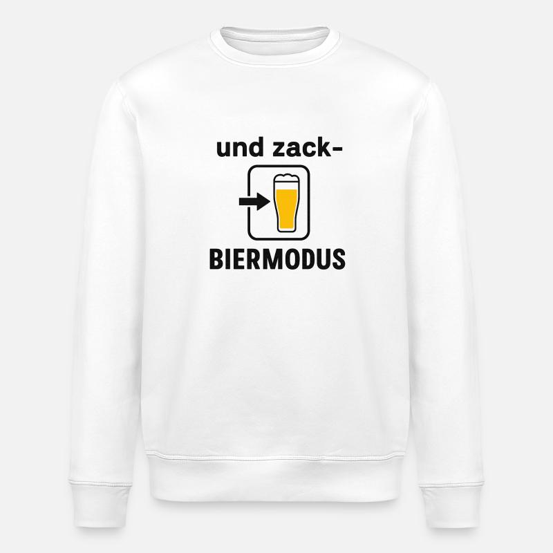 Beer Mode Smartphone Design - Stanley/Stella ROLLER Unisex Organic Sweatshirt - white