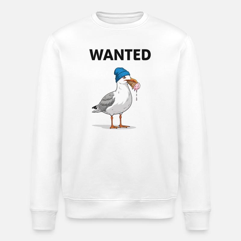 Gesucht Möwe Eiscreme Abenteuer - Sweat bio ROLLER Stanley/Stella Unisexe - blanc