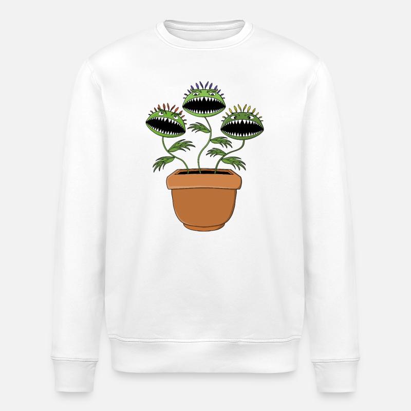 Lebendige fleischfressende Pflanze Illustration - Stanley/Stella Unisex Bio-Sweatshirt ROLLER - Weiß