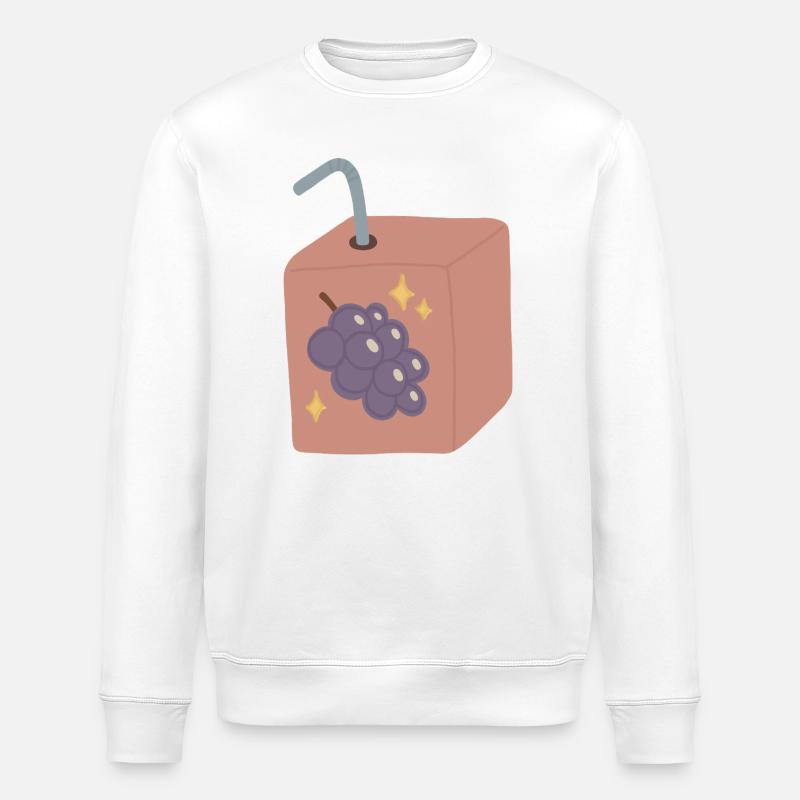 Grape Juice Box Design - Stanley/Stella ROLLER Unisex Organic Sweatshirt - white