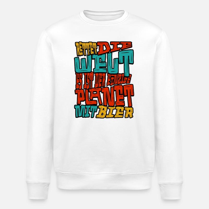 Rettet_die_welt - Stanley/Stella ROLLER Unisex Organic Sweatshirt - white