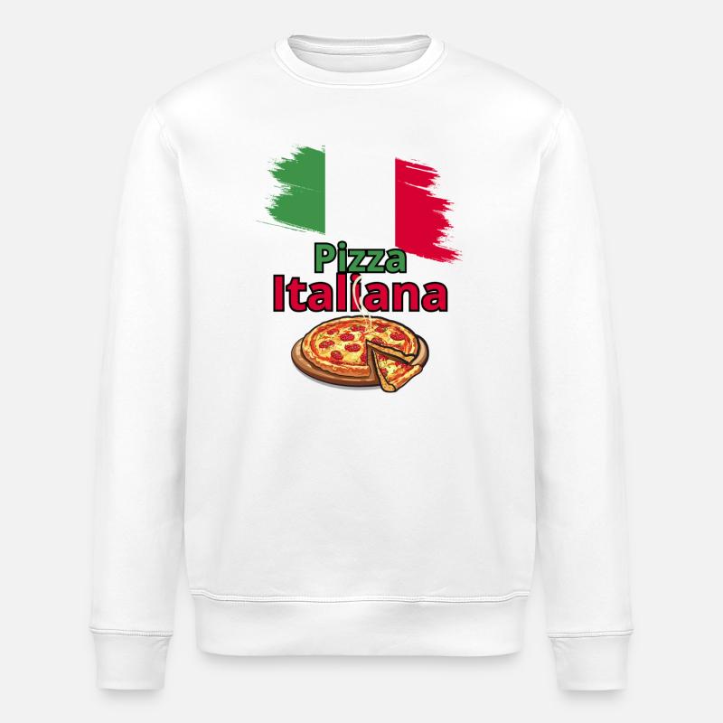 Design de pizza italienne avec drapeau - Sweat bio ROLLER Stanley/Stella Unisexe - blanc