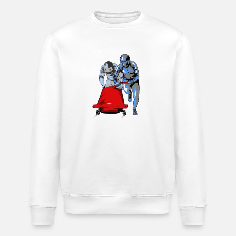 Bobsledder pushing at the start - Stanley/Stella ROLLER Unisex Organic Sweatshirt - white