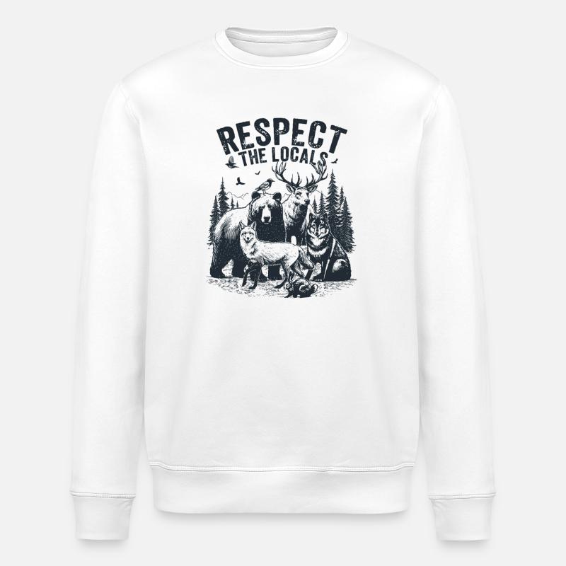 Respect the Locals Animals Forest - Stanley/Stella Unisex Bio-Sweatshirt ROLLER - Weiß
