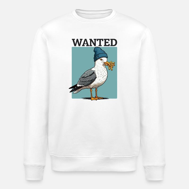 Gesuchte Möwe Mit Pommes - Stanley/Stella Unisex Bio-Sweatshirt ROLLER - Weiß