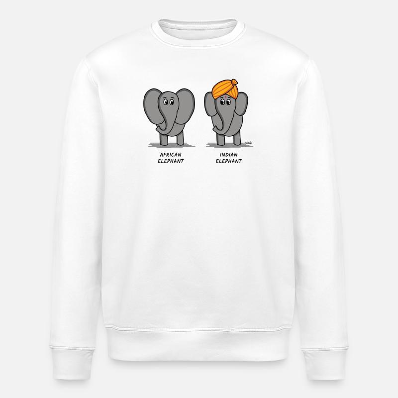 Afrikanischer Elefant, Indischer Elefant - Stanley/Stella Unisex Bio-Sweatshirt ROLLER - Weiß