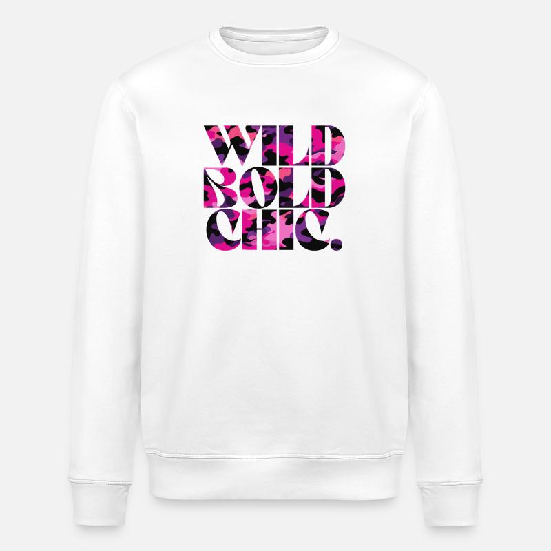 Wild Bold Chic Camo Motif Design - Sweat bio ROLLER Stanley/Stella Unisexe - blanc