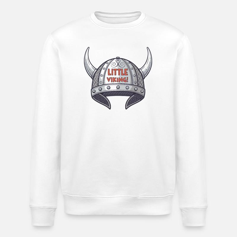 Kleiner Wikingerhelm - Stanley/Stella Unisex Bio-Sweatshirt ROLLER - Weiß