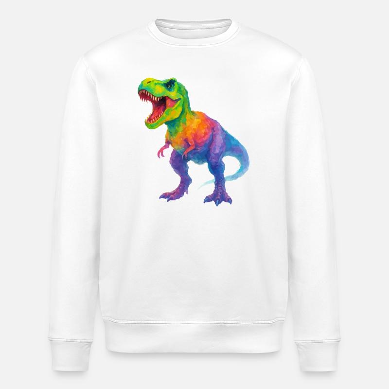 Bunter Dinosaurier mit Farbverlauf - Stanley/Stella Unisex Bio-Sweatshirt ROLLER - Weiß