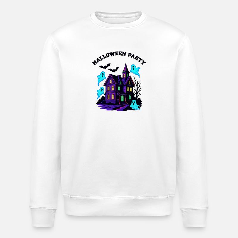 Maison hantée Halloween - Sweat bio ROLLER Stanley/Stella Unisexe - blanc