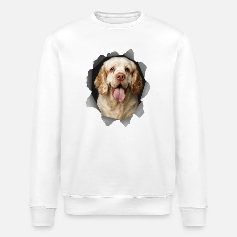 Clumber Spaniel - Stanley/Stella Unisex Bio-Sweatshirt ROLLER - Weiß