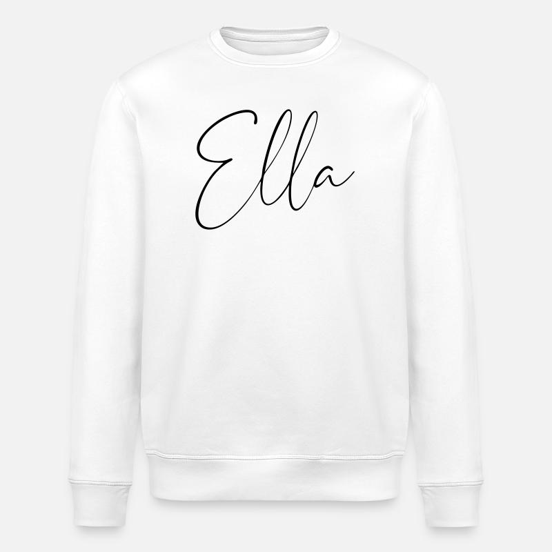 Ella / Handwriting Personalized Design - Stanley/Stella ROLLER Unisex Organic Sweatshirt - white