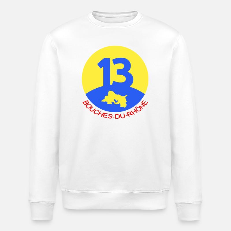 13 Bouches-du-Rhône - Stanley/Stella Unisex Bio-Sweatshirt ROLLER - Weiß