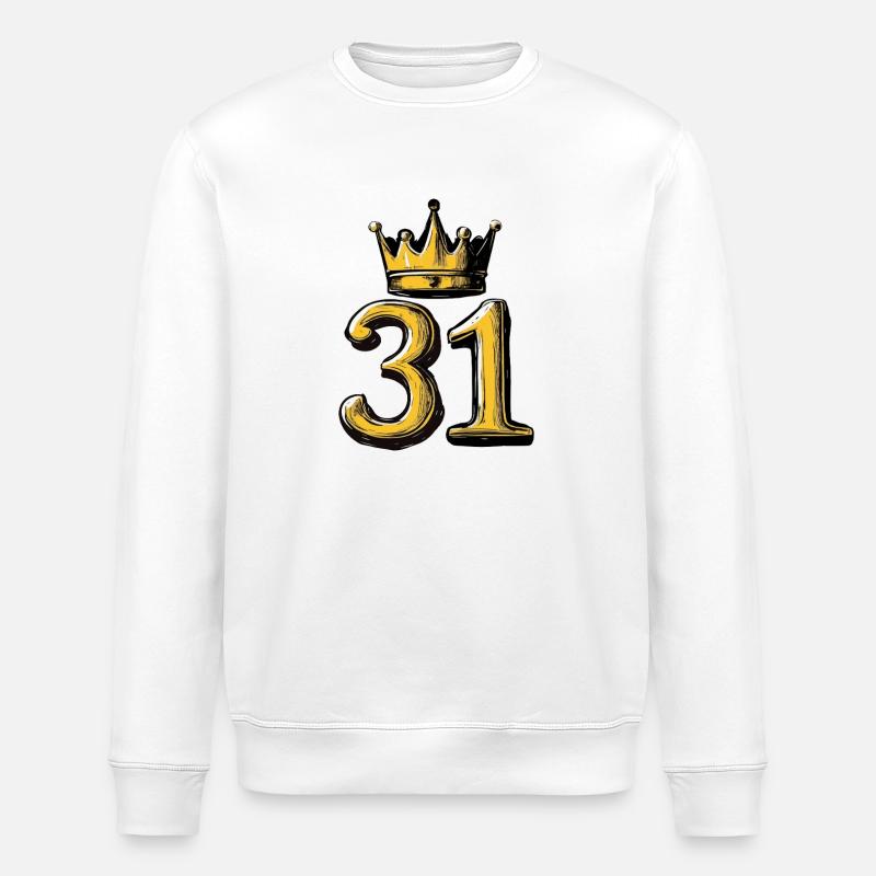31 Zahl Krone - Stanley/Stella Unisex Bio-Sweatshirt ROLLER - Weiß