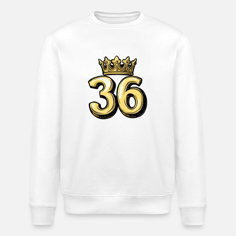 Couronne à 36 chiffres - Sweat bio ROLLER Stanley/Stella Unisexe - blanc