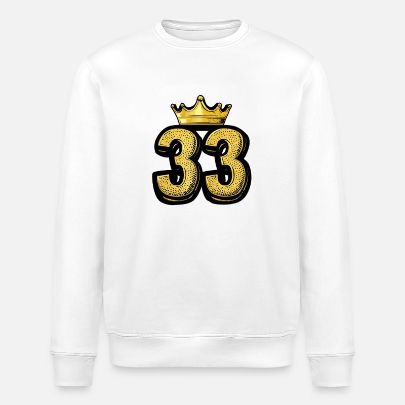 33 Number Krone - Stanley/Stella ROLLER Unisex Organic Sweatshirt - white