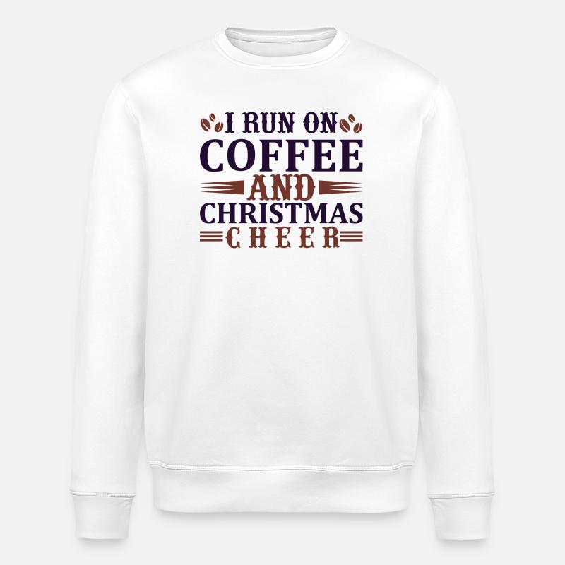 Courir au café et à Noël - Sweat bio ROLLER Stanley/Stella Unisexe - blanc
