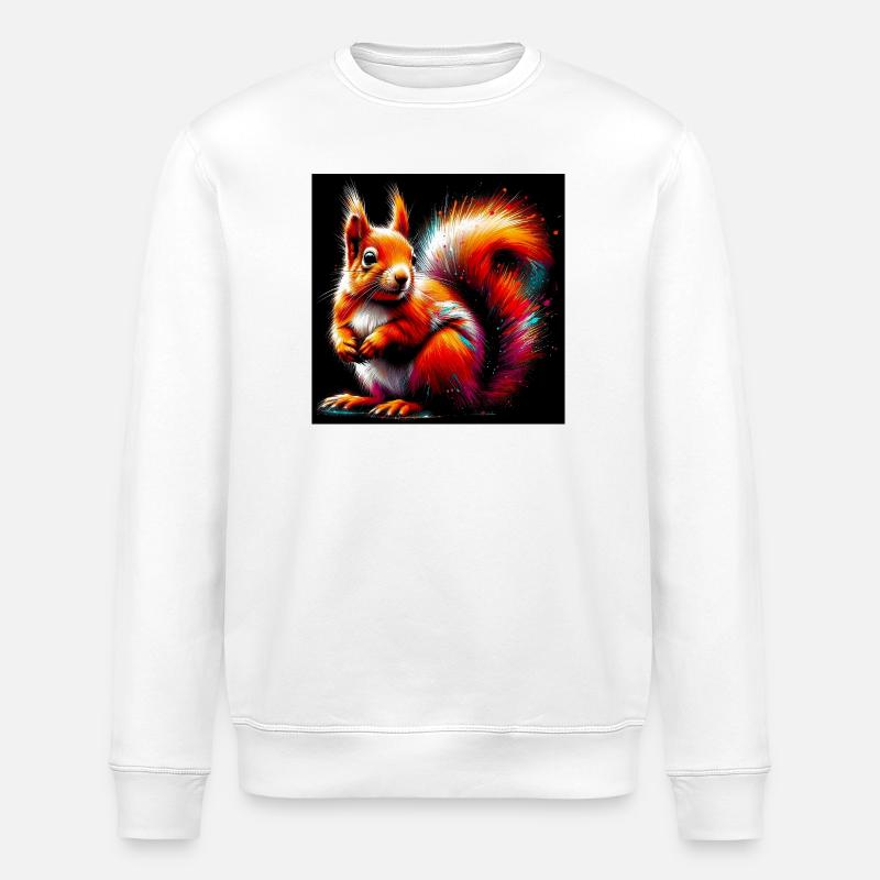 squirrel - Stanley/Stella ROLLER Unisex Organic Sweatshirt - white