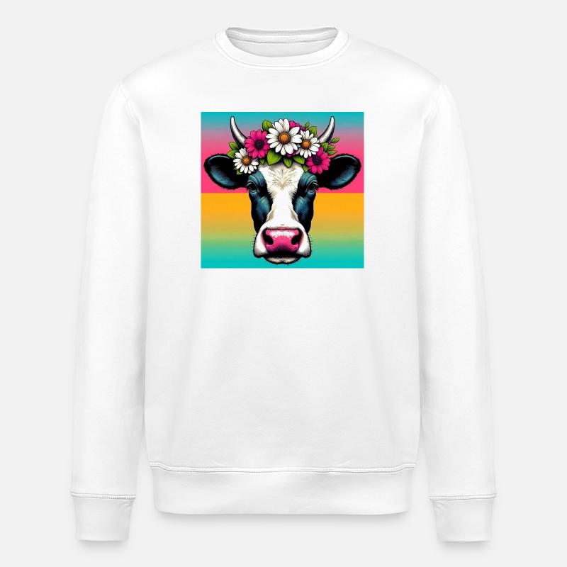 vache - Sweat bio ROLLER Stanley/Stella Unisexe - blanc