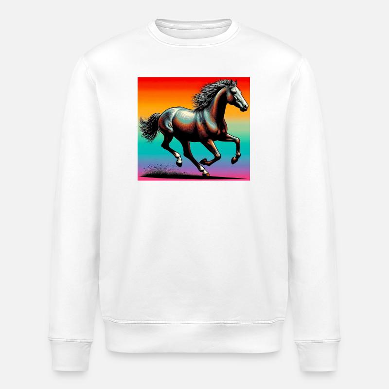 Pferd - Stanley/Stella Unisex Bio-Sweatshirt ROLLER - Weiß