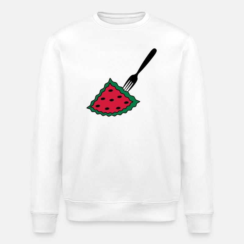 Melone mit Gabel - Stanley/Stella Unisex Bio-Sweatshirt ROLLER - Weiß